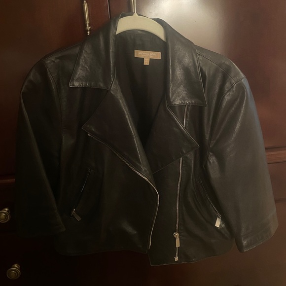 Michael Kors black leather jacket - Picture 5 of 6
